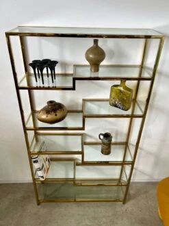 Old Shelf In Golden Metal Brass Geometric Library Design 80s Vintage 20 Old Shelf In Golden Metal Brass Geometric Library Design 80s Vintage -Bookcases Sales 021bd9f4 6577 489d 86b8 139d4b14f2ee