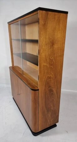 Showcase In Walnut By Jindřich Halabala From UP Zavody, 1950s