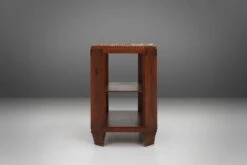 French Art Deco Side Table In Wood With Inlay And Red Marble Top, Ca. 1940 -Bookcases Sales 03a2575e 6193 475d b9e4 a2c4c3ef19f5
