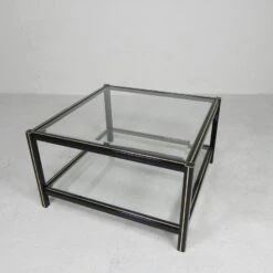 Hollywood Regency Coffee Table With 2 Faceted Glass Plates, 1970s -Bookcases Sales 03c5ced7 038b 4dc1 b383 51e2c405d91b