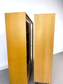 Vintage Oak Cabinet With Glass Doors From WK Möbel, 1970s -Bookcases Sales 04cd56fa 139d 408f 95e9 38a1452e4064