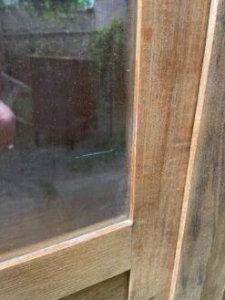 Raw Wood Display Case With 3 Doors, Oak