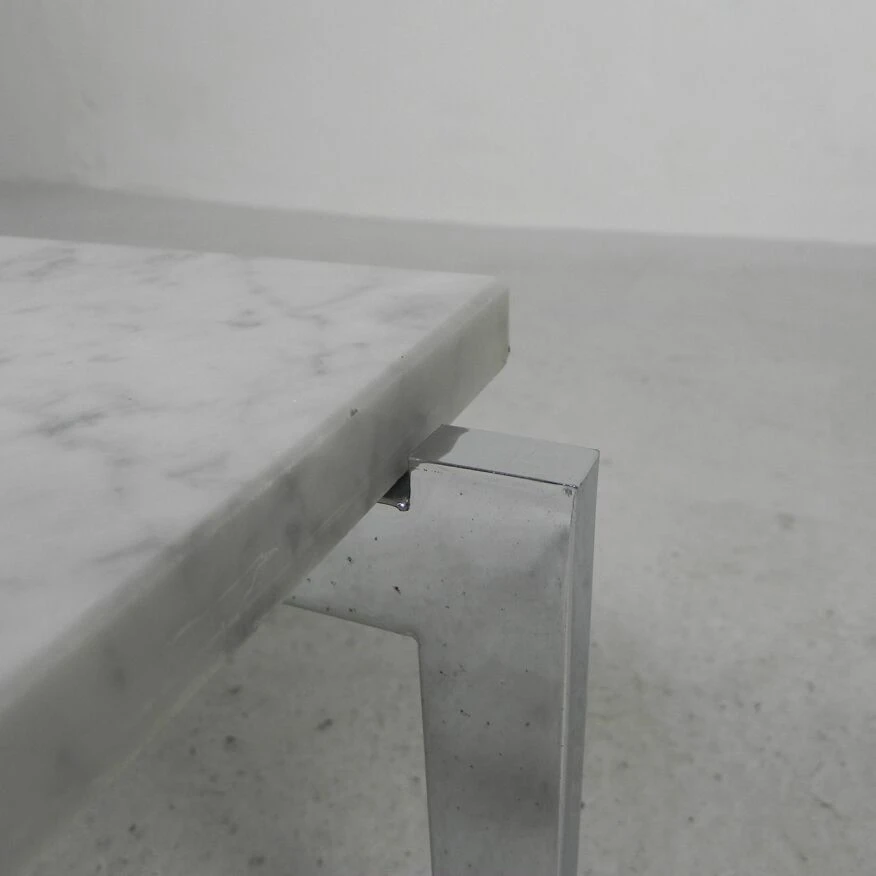 Coffee Table With Carrara Marble Top 60 X 60 Cm, 1970s 4 Coffee Table With Carrara Marble Top 60 X 60 Cm, 1970s - Image 4