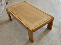 Designer Coffee Table 1970-1980 In Kois Elm And Glass -Bookcases Sales 07f9d7ea 8899 4866 beca 99d9ba86c3d7