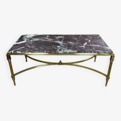 Bronze Coffee Table With Marble Top, 1970 -Bookcases Sales 085848f9 cc2e 421c 938f d099b0657bd6