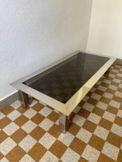 Rectangular Coffee Table In Chrome Steel And Smoked Glass From The 70s -Bookcases Sales 09653309 8ace 4613 9dc6 26756bbfc3e5