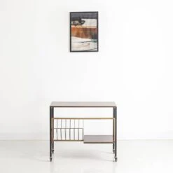 Vintage Vinyl Console/side Table On Wheels, 1970s -Bookcases Sales 0d83bae6 dfa5 4ce5 be51 e08424127e6c