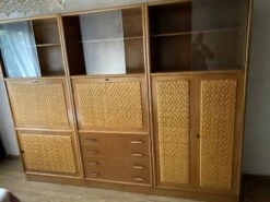 Bookcase In Oak And Rattan House Redureau 3 Modules -Bookcases Sales 10f9cab5 6db7 4690 bfb8 d4f8cdaaf3c2