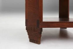 French Art Deco Side Table In Wood With Inlay And Red Marble Top, Ca. 1940 -Bookcases Sales 11c027eb f496 4915 a41c b38636c34a60