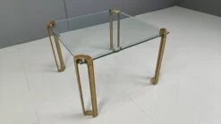 Peter Ghyczy T24 Pioneer Glass And Cast Brass Square Coffee Or Side Table