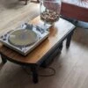 Old Black And Wood Coffee Table