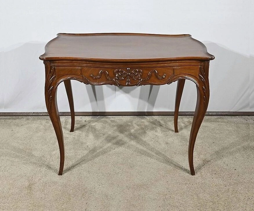 Small Cabaret Table In Mahogany, Louis XV Style, Napoleon III Period – Mid-19th Century 3 Small Cabaret Table In Mahogany, Louis XV Style, Napoleon III Period – Mid-19th Century - Image 3
