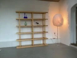 Scandinavian Bookcase Room Divider Pine Wood Large Model