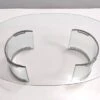 Oval Glass Coffee Table Mod. Adam By Luigi Massoni For Gallotti & Radice, Italy