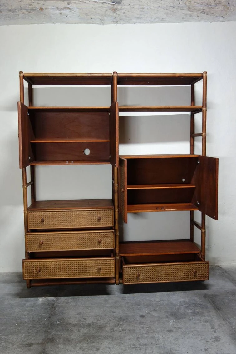 Bamboo And Rattan Bookcase From The 70s 4 Bamboo And Rattan Bookcase From The 70s - Image 4