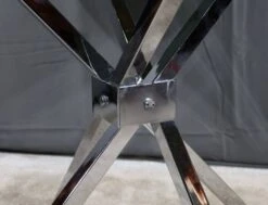 Small Mikado Table In Glass And Chromed Metal – 1970s -Bookcases Sales 20cbf4b8 1854 4619 a276 603a350d3a08