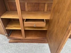 Art Deco Linen Cabinet Walnut Mustache Foot Vintage 1930s -Bookcases Sales 218e070d eca2 4a65 a157 2ec8412e5162