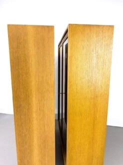 Vintage Oak Cabinet With Glass Doors From WK Möbel, 1970s -Bookcases Sales 23e4c32b 0176 41a3 9220 15fdde5fec48