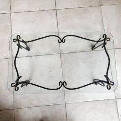 1950s Glass Top Coffee Table