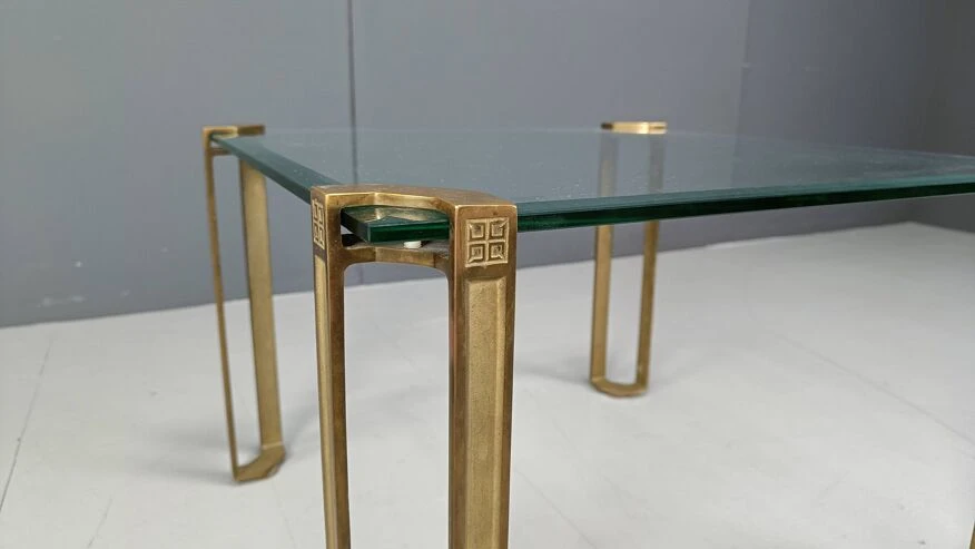 Peter Ghyczy T24 Pioneer Glass And Cast Brass Square Coffee Or Side Table 2 Peter Ghyczy T24 Pioneer Glass And Cast Brass Square Coffee Or Side Table - Image 2