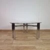 Italian Smoked Glass & Chrome Round Coffee Table, 1970s