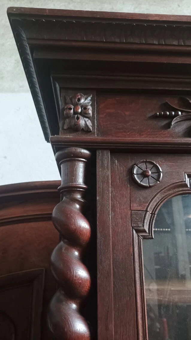 Large Louis XIII Bookcase In Solid Oak 12 Large Louis XIII Bookcase In Solid Oak - Image 12