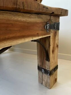 Rectangular Coffee Table In Solid Acacia And Fittings