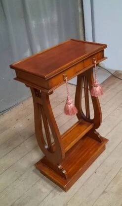 Side Table With Lyre Base