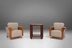 French Art Deco Side Table In Wood With Inlay And Red Marble Top, Ca. 1940 -Bookcases Sales 2b2dee47 2b20 4421 b88a a0478f8853bf