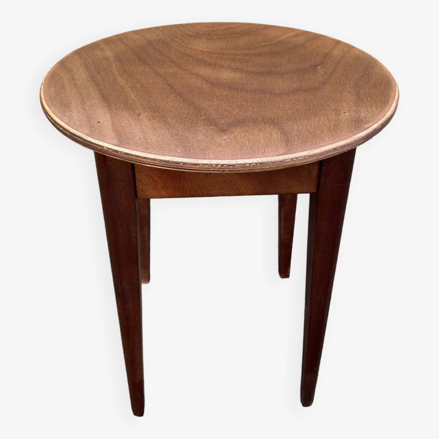 Round Pedestal Table, Wood, Vintage, 1950s 8 Round Pedestal Table, Wood, Vintage, 1950s - Image 8