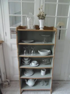 Small Vintage Bookcase, 5 Fixed Shelves, Interior Sublimated In Verdigris. -Bookcases Sales 2ca419d5 f168 44a1 8539 ea855af5a2ef