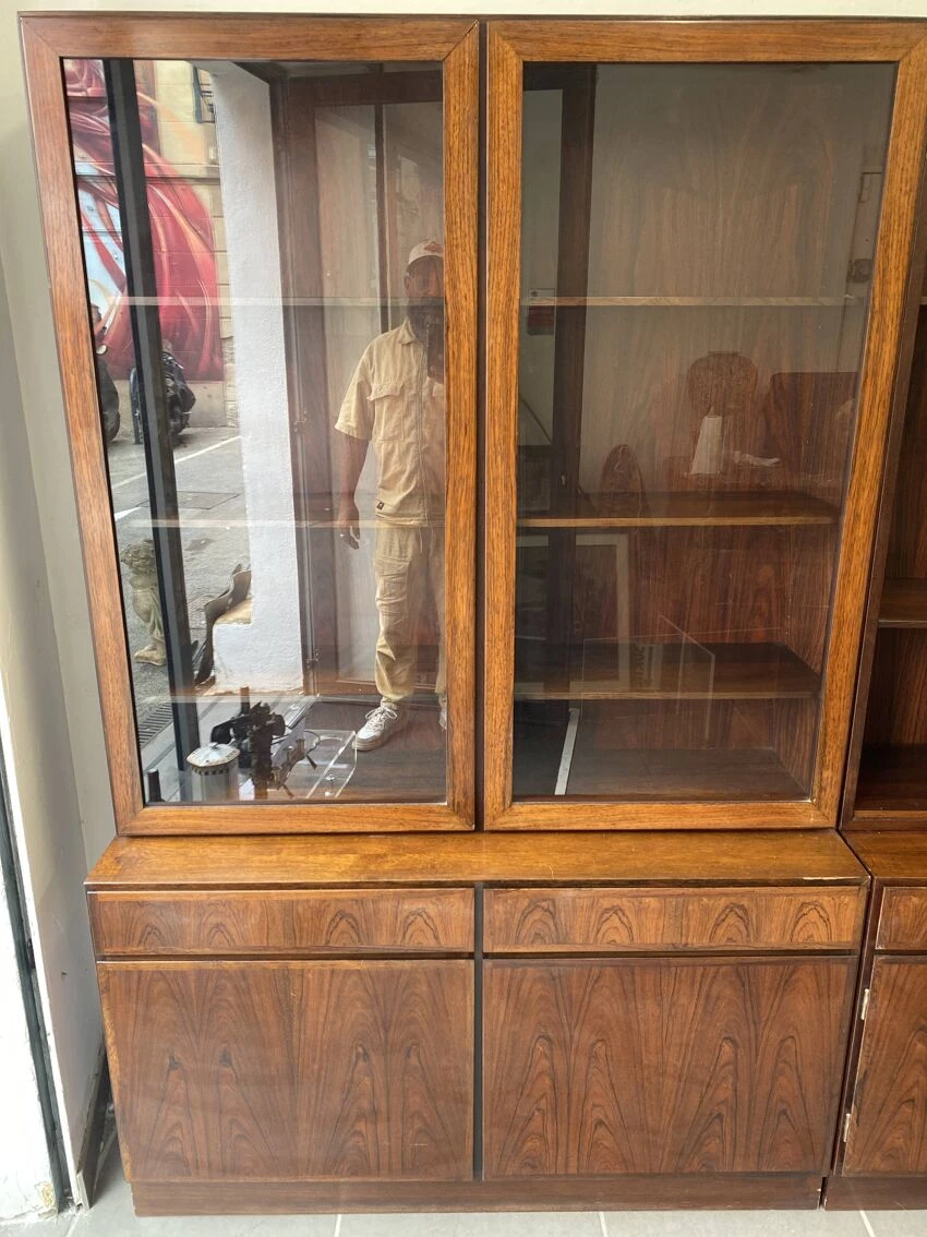 4-module Rosewood Bookcase Model No 4 By Danish Designer Omann Jun 1960 1 4-module Rosewood Bookcase Model No 4 By Danish Designer Omann Jun 1960