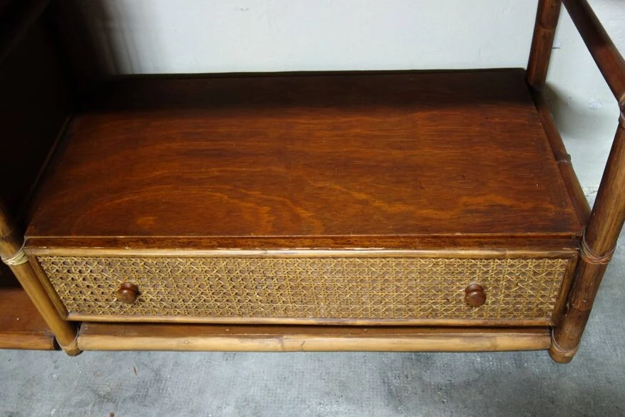 Bamboo And Rattan Bookcase From The 70s 3 Bamboo And Rattan Bookcase From The 70s - Image 3