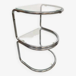 Vintage Chrome Side Table Wall Shelve