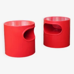 Pair Of Red Giano Vano Bedside Tables / Side Tables By Emma Gismondi For Artemide -Bookcases Sales 334a19a8 3d18 45b2 be05 6f35cdc5b2f4
