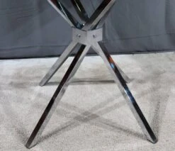 Small Mikado Table In Glass And Chromed Metal – 1970s -Bookcases Sales 337fe24a 02b3 43f4 bf2e 399ec744c591