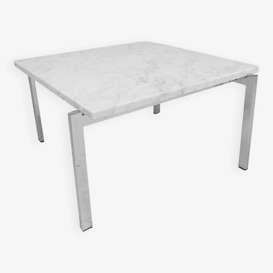 Coffee Table With Carrara Marble Top 60 X 60 Cm, 1970s 3 Coffee Table With Carrara Marble Top 60 X 60 Cm, 1970s - Image 3