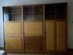 Bookcase In Oak And Rattan House Redureau 3 Modules -Bookcases Sales 3641193f b03d 4bae 90ad 234687722694