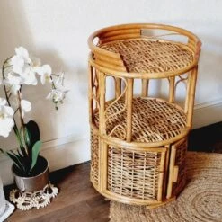 Rattan And Wicker Side Table Or Bedside Table -Bookcases Sales 368aa7f5 d66d 4e5b a6b5 bdd6abaab2ad