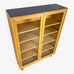 Vintage Oak Cabinet With Glass Doors From WK Möbel, 1970s -Bookcases Sales 3bab4975 30b2 4789 978d 36ac8b5e6349
