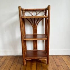 Vintage Bamboo And Rattan Bookcase