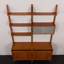 Scandinavian Free Standing Teak Wall Unit With A Sideboard,Norway 1960s