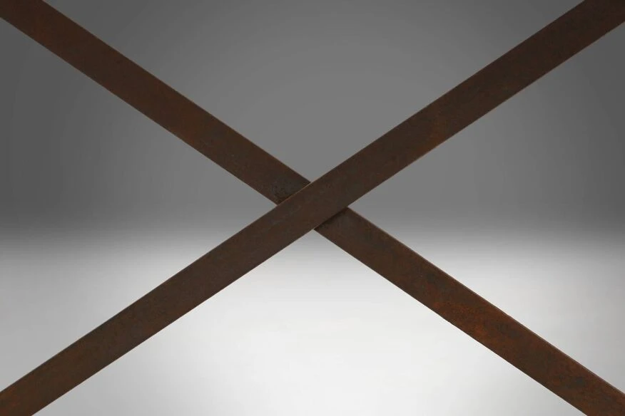 Industrial Side Table With Metal Frame And Wooden Top And Removable Platform, Belgium, 1920 8 Industrial Side Table With Metal Frame And Wooden Top And Removable Platform, Belgium, 1920 - Image 8