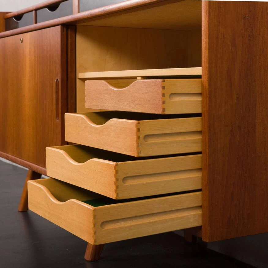 Scandinavian Free Standing Teak Wall Unit With A Sideboard,Norway 1960s 16 Scandinavian Free Standing Teak Wall Unit With A Sideboard,Norway 1960s - Image 16