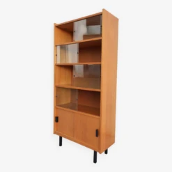 Vintage Display Cabinet/bookcase 1960s Blond Oak TBE -Bookcases Sales 453132cd caa7 4b30 88f7 87c350896d6a