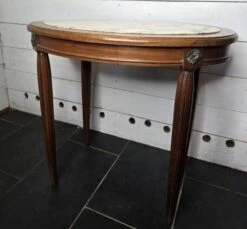 1930 Mahogany Side Table With Marble Top