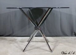Small Mikado Table In Glass And Chromed Metal – 1970s -Bookcases Sales 467780a9 b29b 48c2 9beb c003f5b3e2be