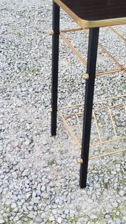 Vintage Side Table From The 60s Formica Top Imitation Rosewood Black And Gold Metal Legs -Bookcases Sales 47fa4568 2658 4c51 aaa8 7d507a1343c0