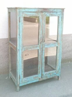 Old Blue Wooden Display Case -Bookcases Sales 484ea58c b9f2 4b4d a998 3c72053792e8