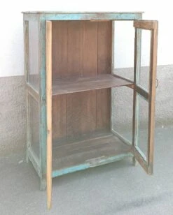 Old Blue Wooden Display Case -Bookcases Sales 4942a261 d375 4479 af98 b00e0a3388d2